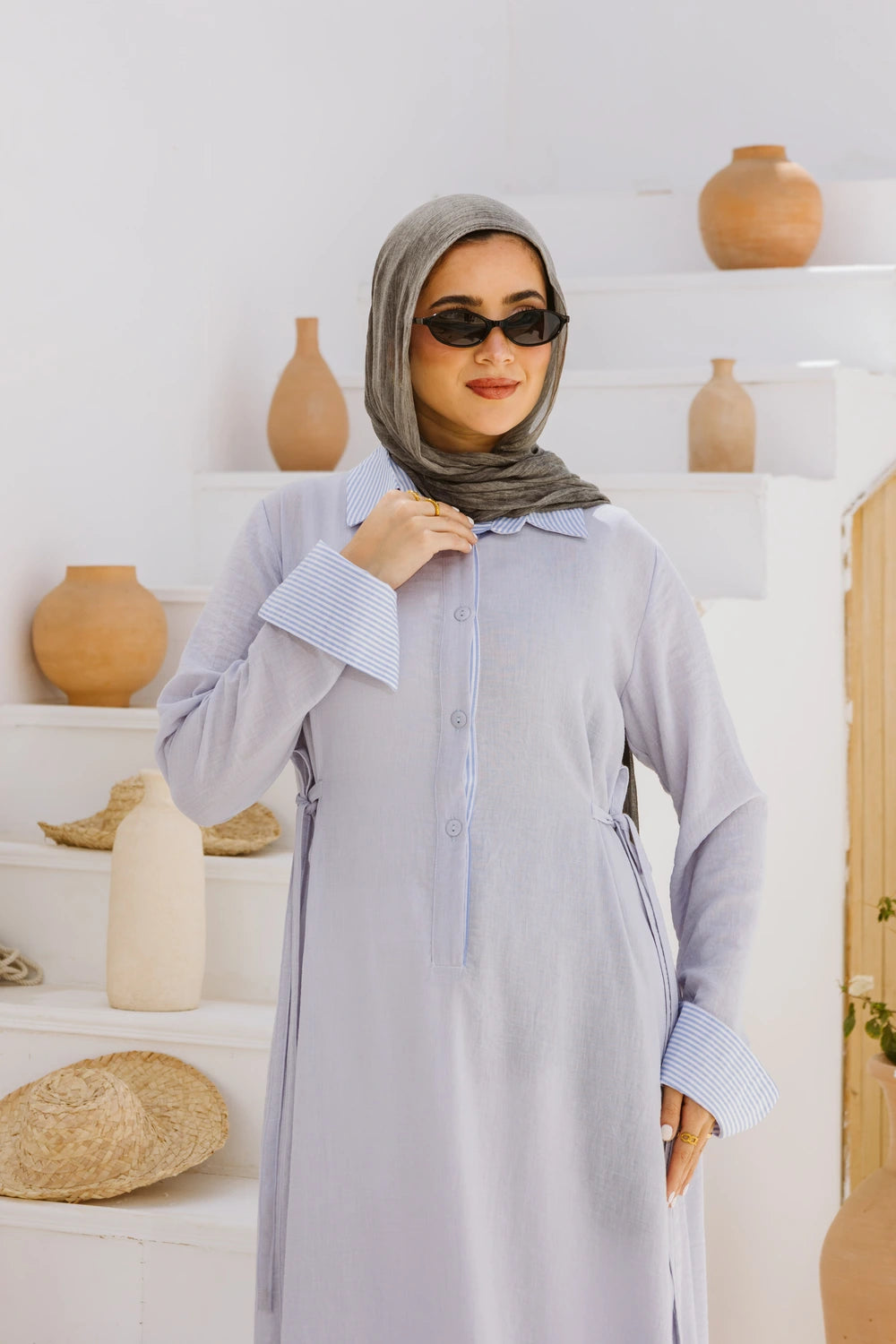 Long Linen Shirt Style Dress
