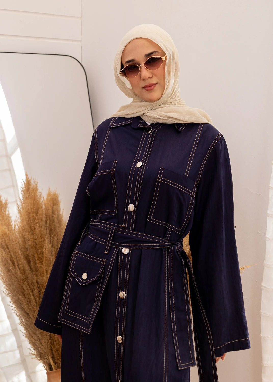 Tencel Belted Utility Dress