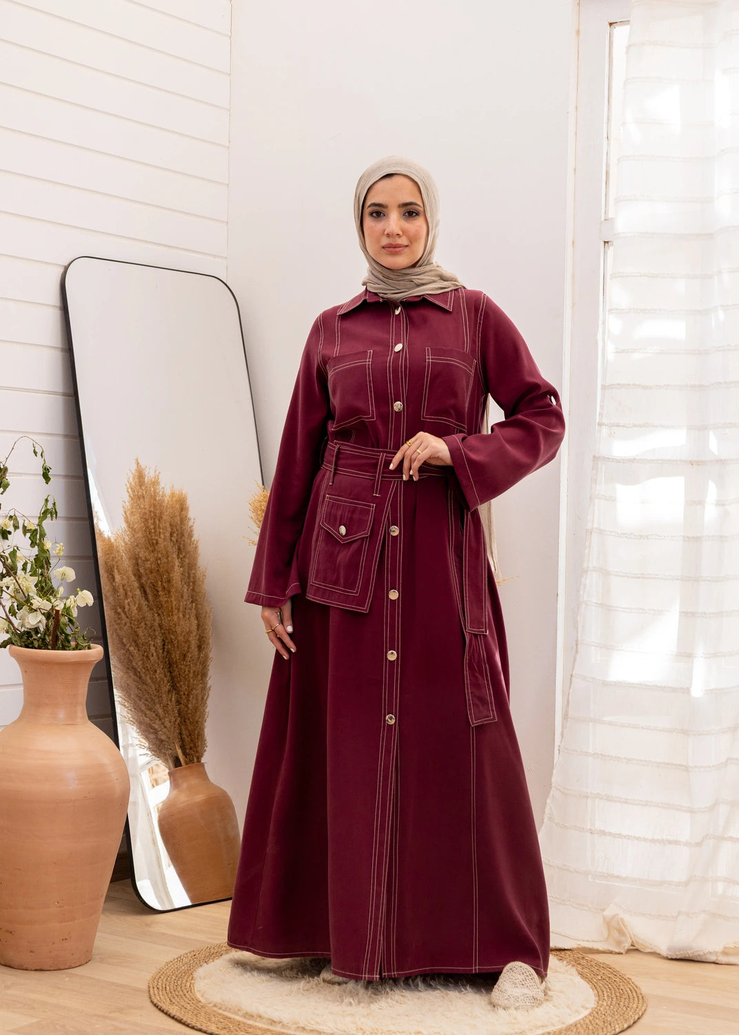 Tencel Belted Utility Dress
