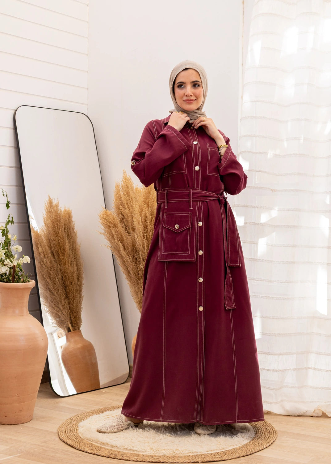 Tencel Belted Utility Dress