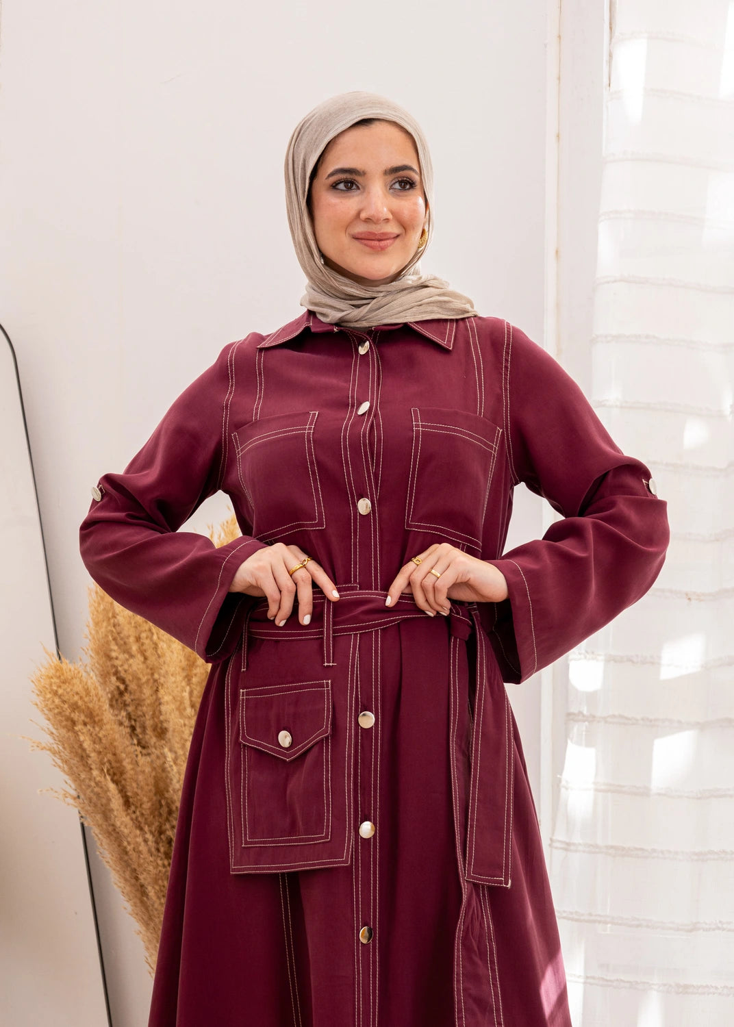 Tencel Belted Utility Dress