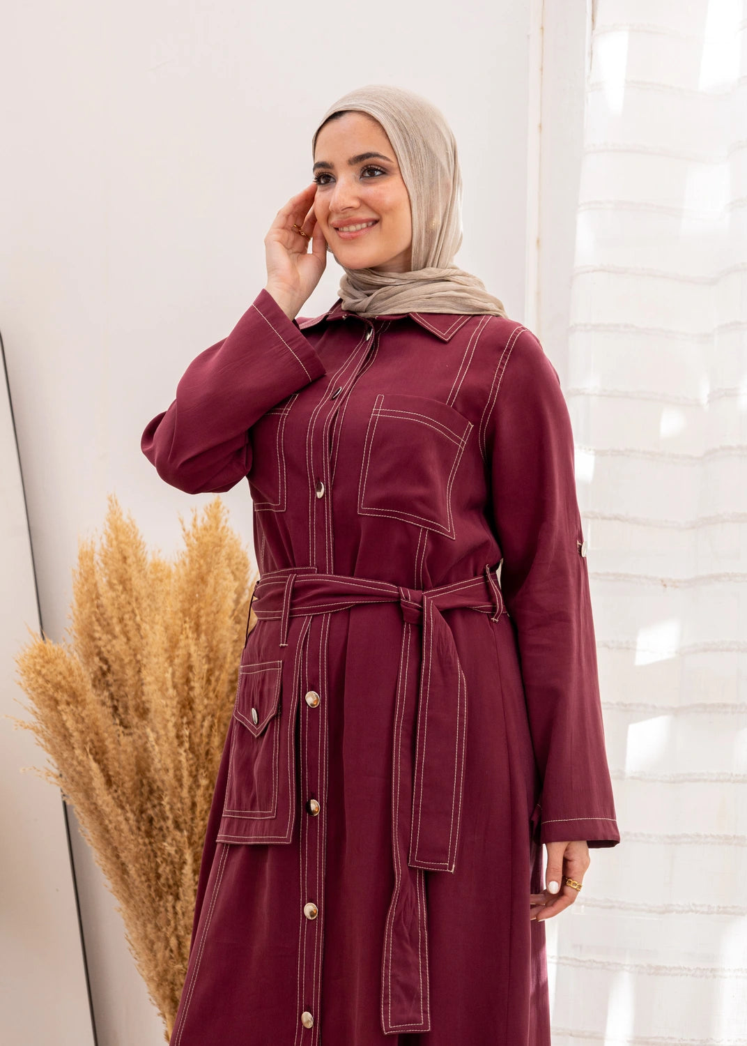 Tencel Belted Utility Dress