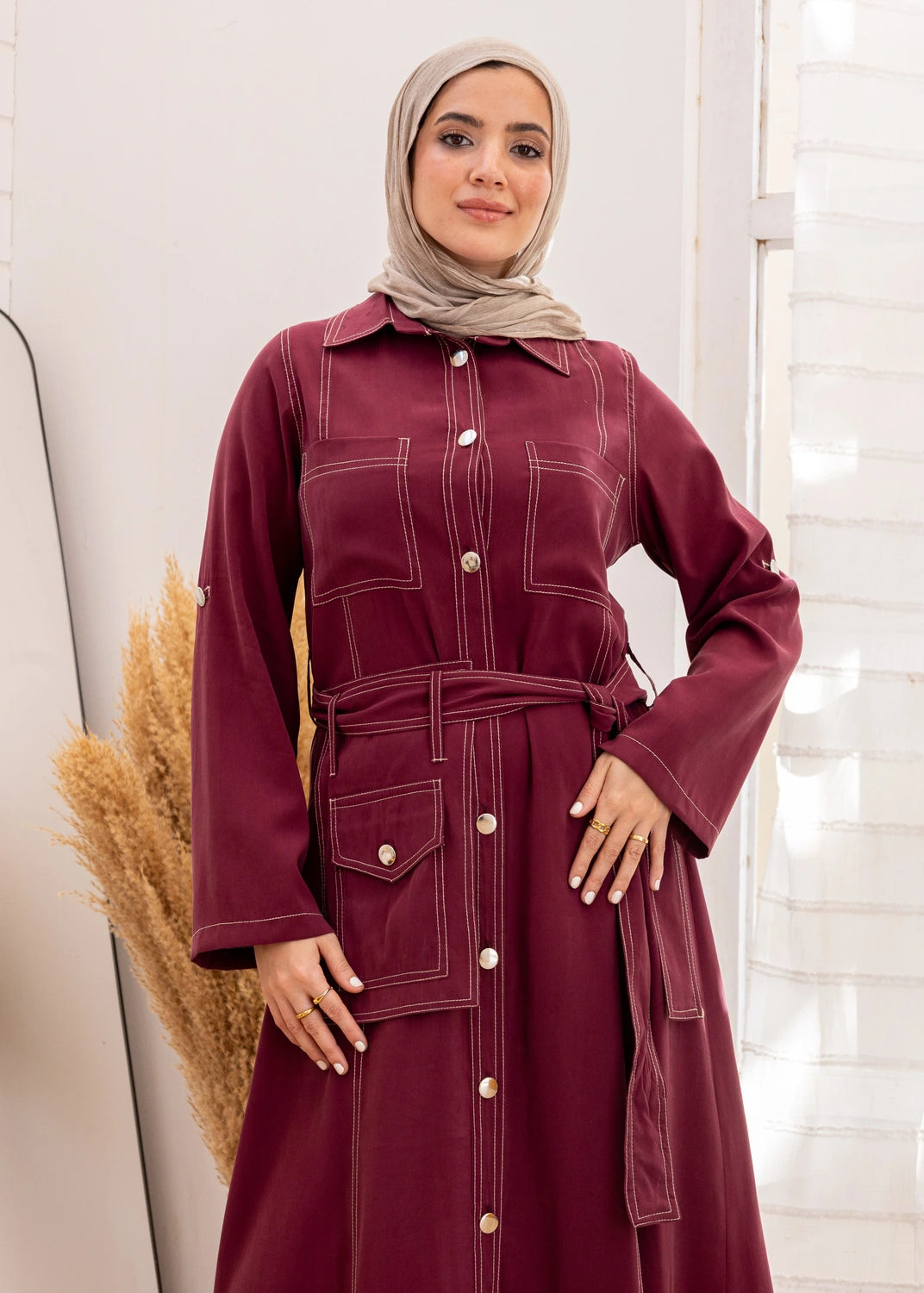 Tencel Belted Utility Dress