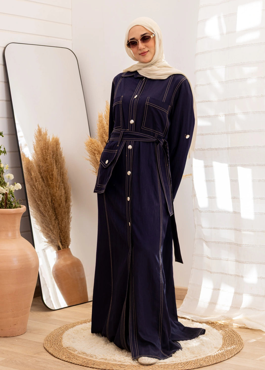 Tencel Belted Utility Dress