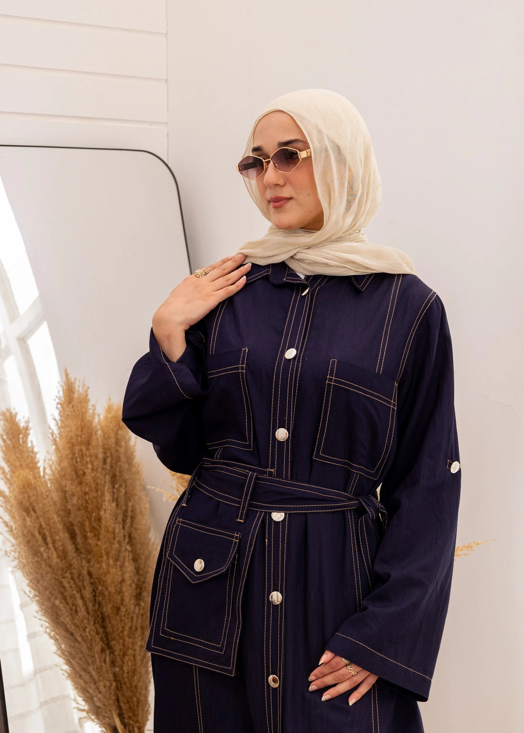 Tencel Belted Utility Dress