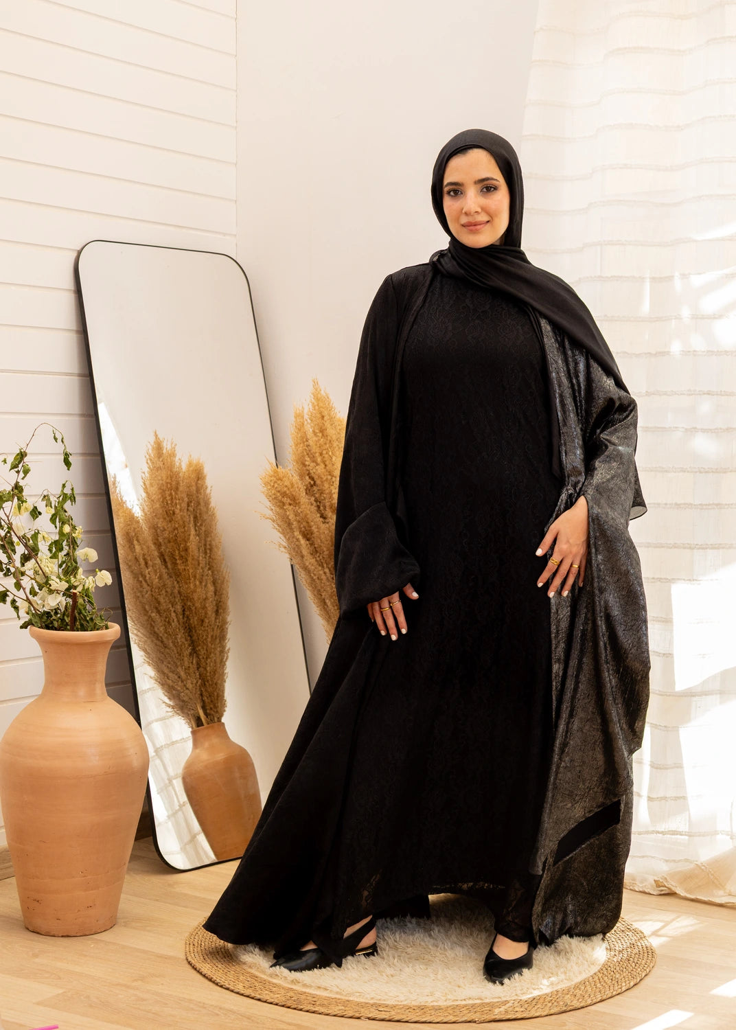 Wrap Crepe Satin Dress