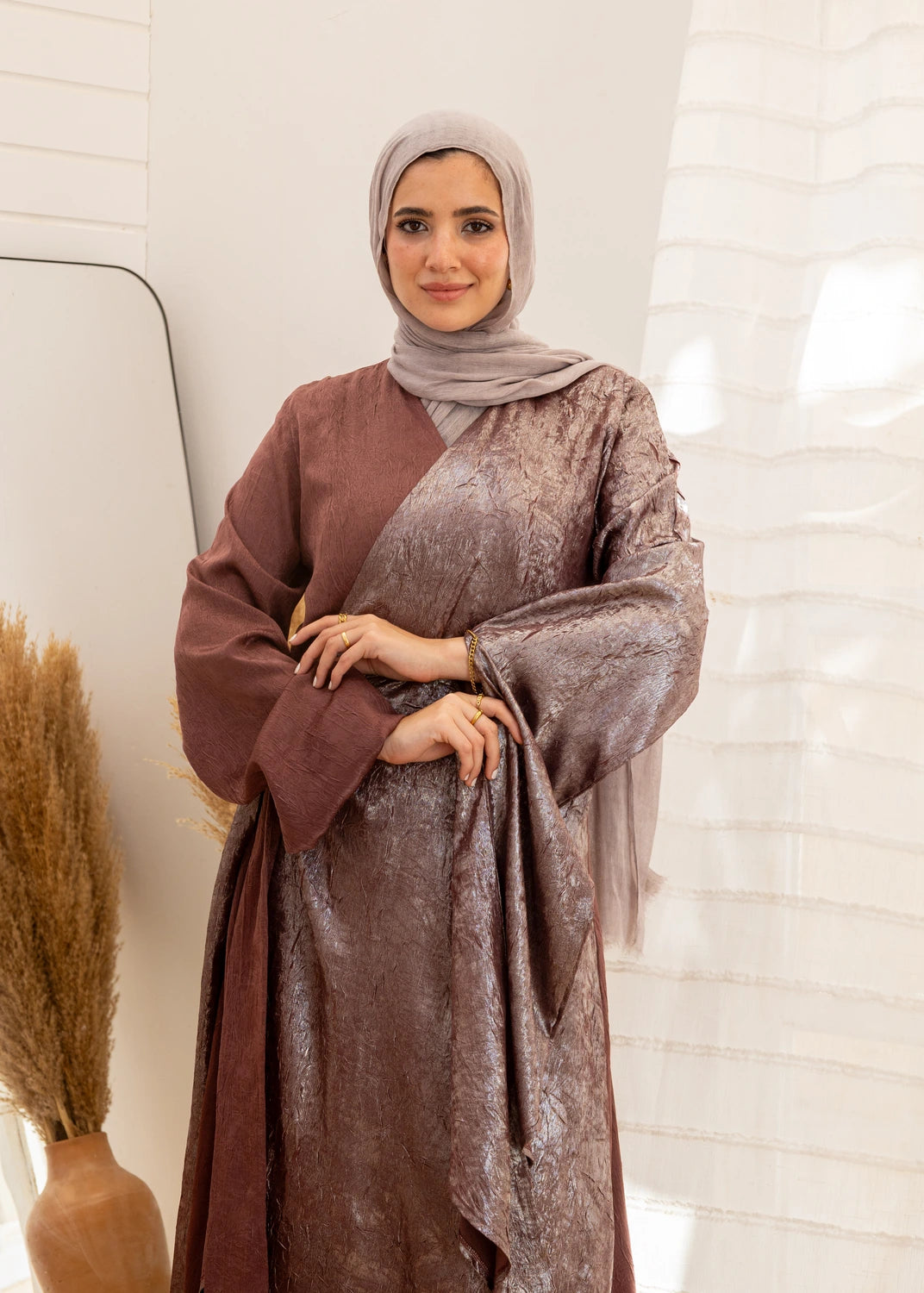 Wrap Crepe Satin Dress
