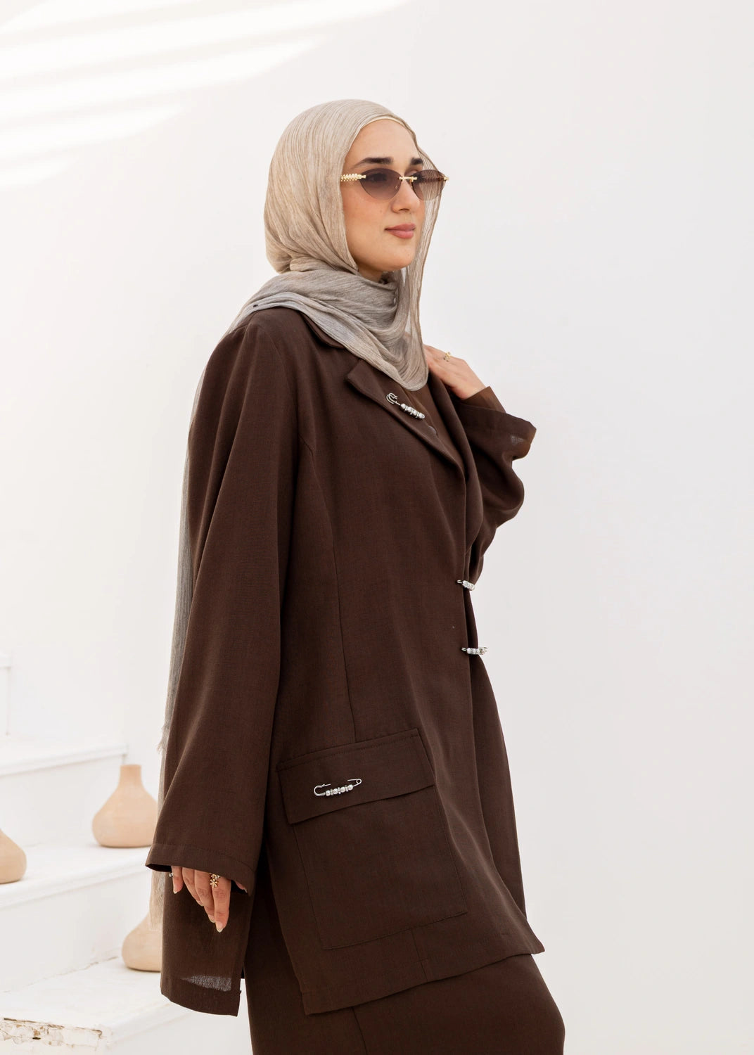 Pins Linen Blazer Jacket