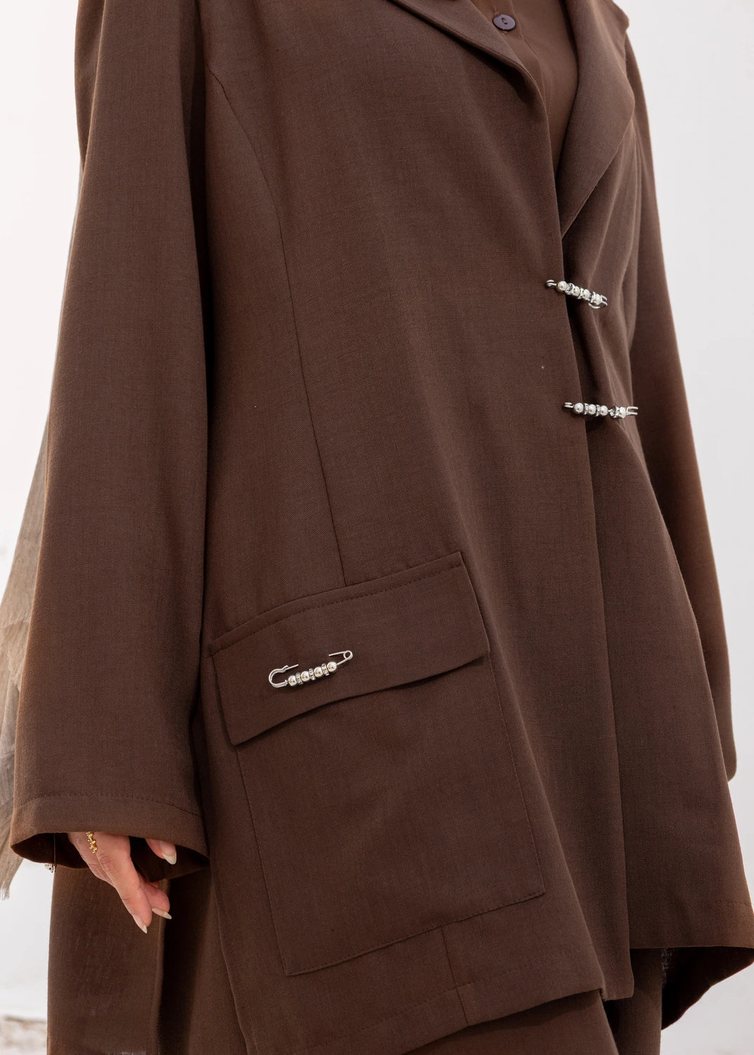 Pins Linen Blazer Jacket
