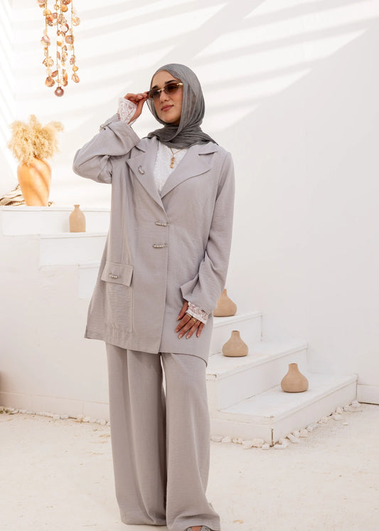Pins Linen Blazer Jacket