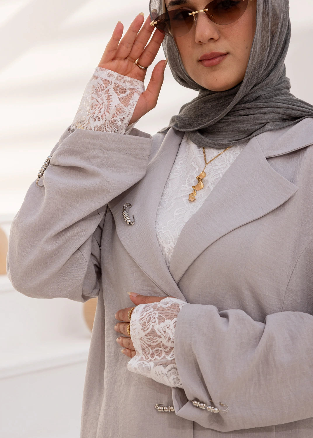 Pins Linen Blazer Jacket