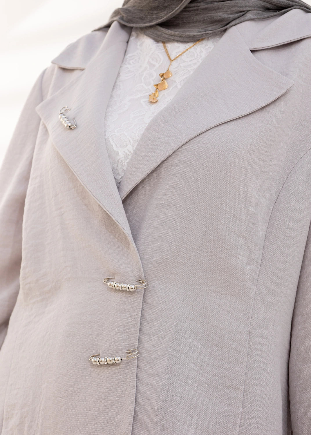 Pins Linen Blazer Jacket