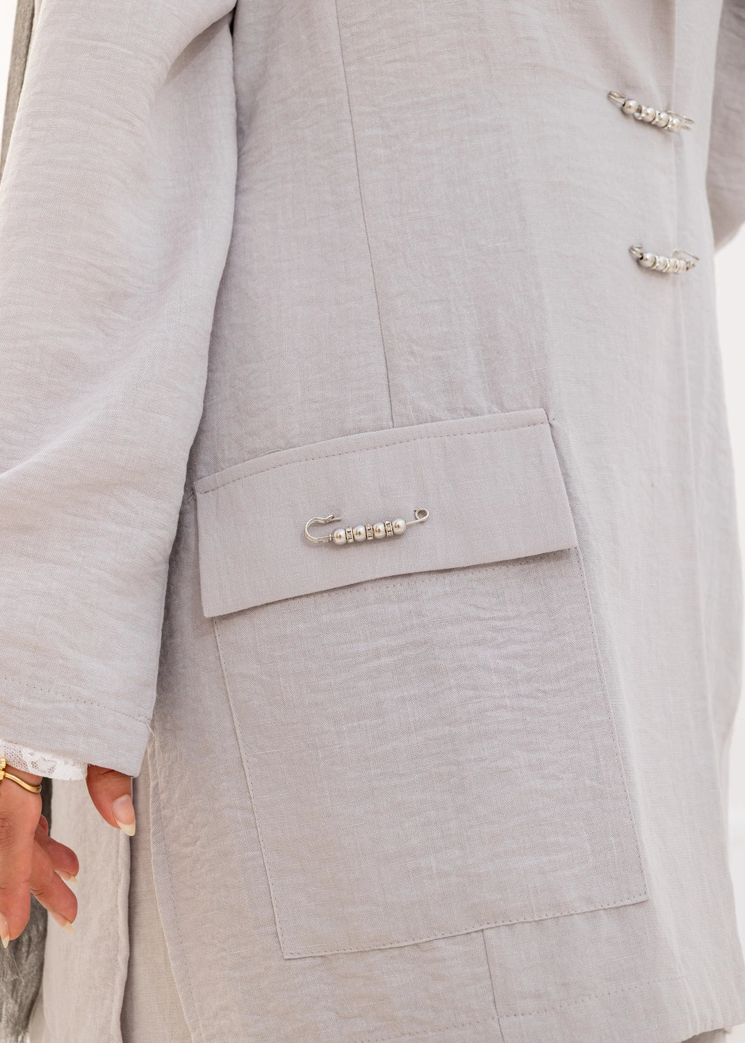 Pins Linen Blazer Jacket