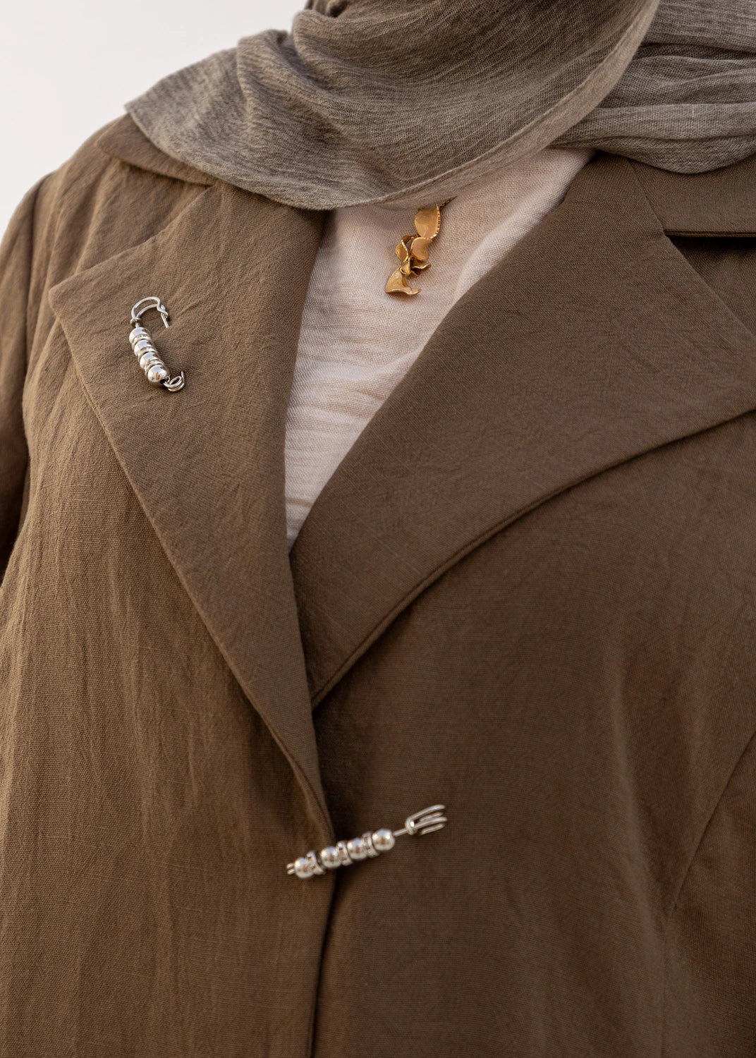 Pins Linen Blazer Jacket