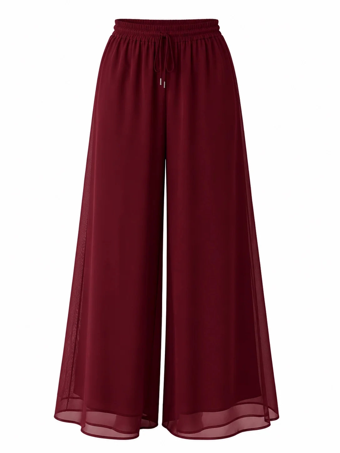 Flowy Chiffon Wide-Leg Skirt Pants