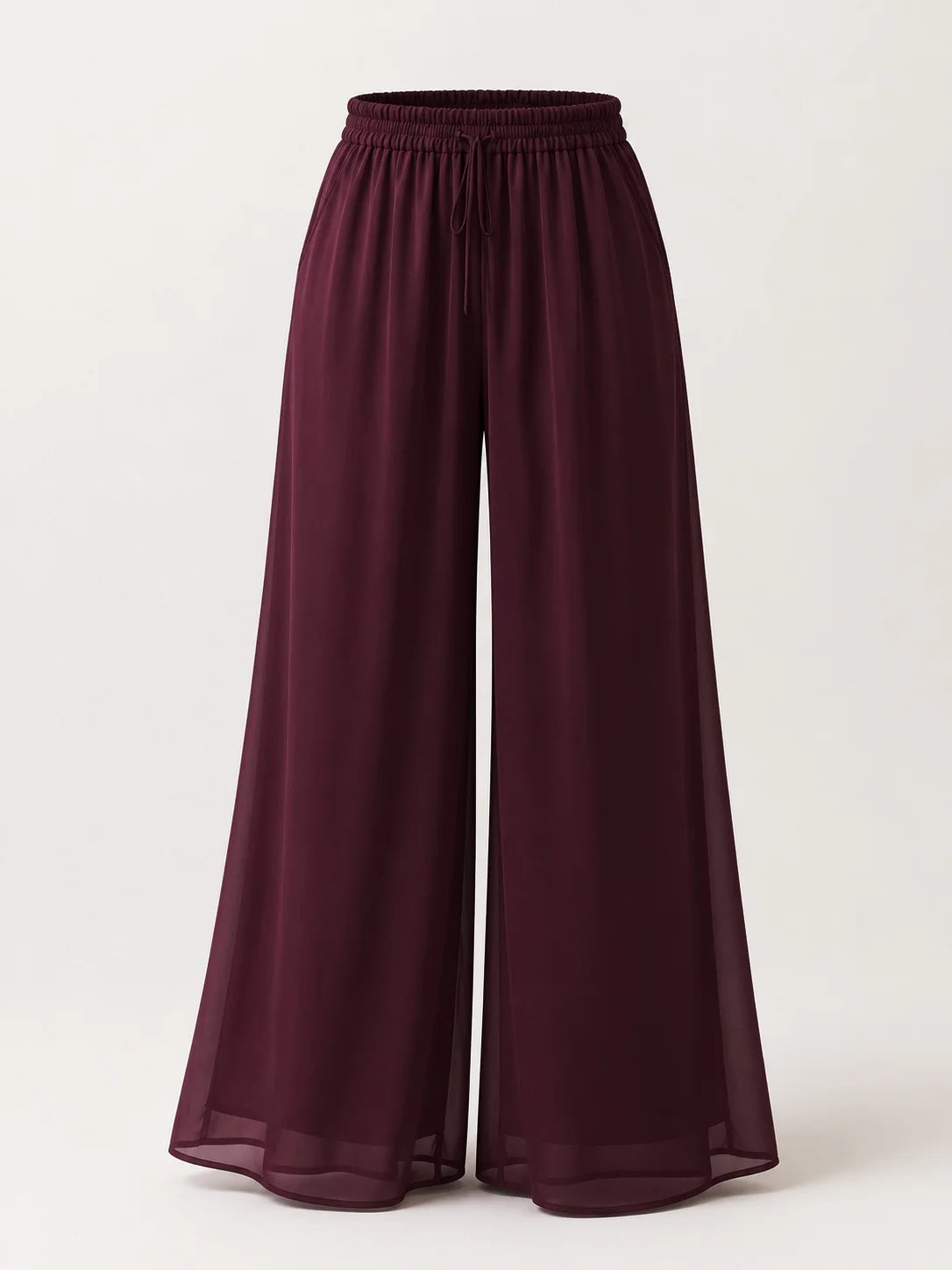 Flowy Chiffon Wide-Leg Skirt Pants