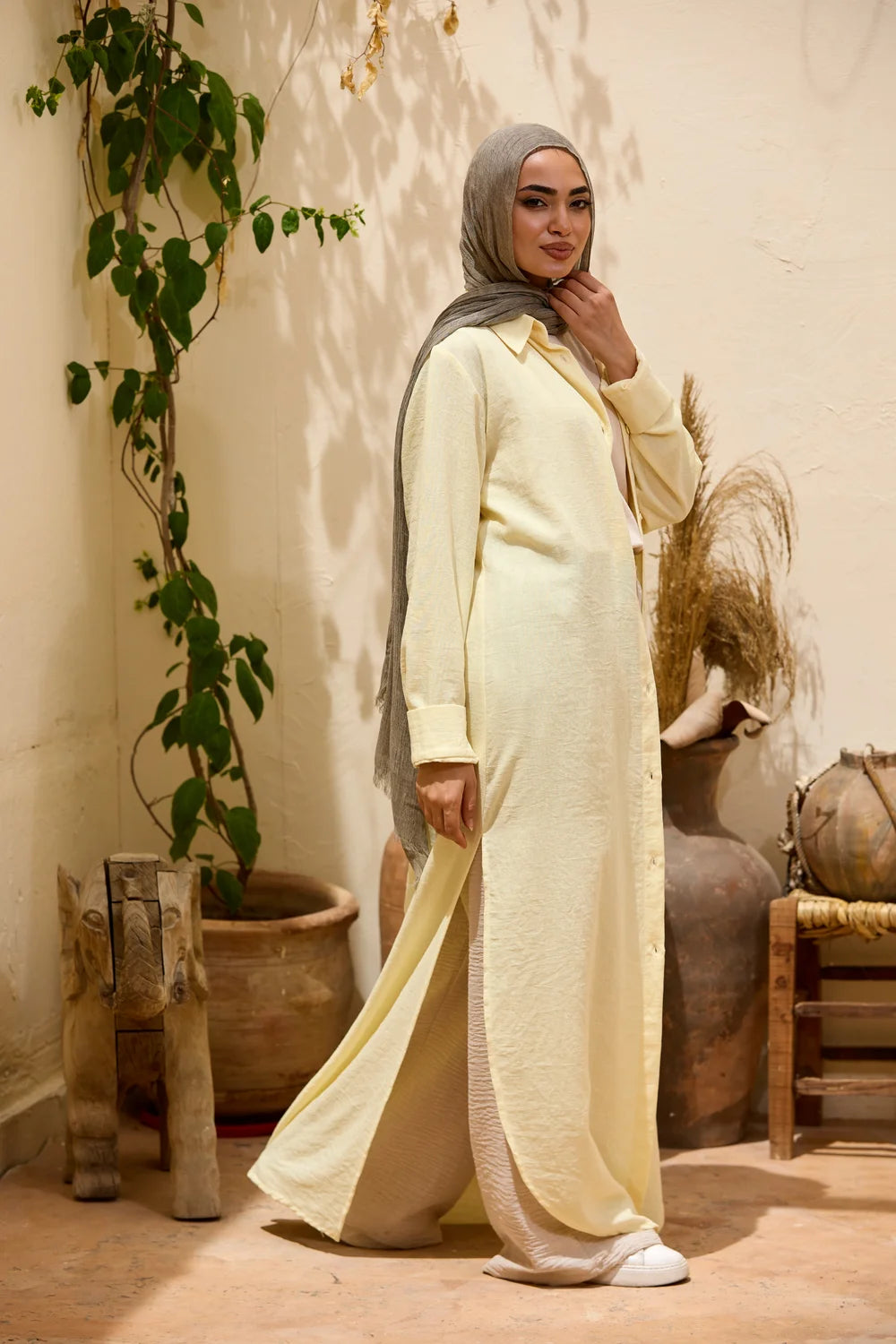 Longline Linen Shirt Tunic