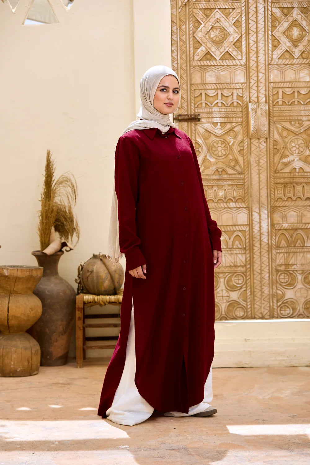 Longline Linen Shirt Tunic