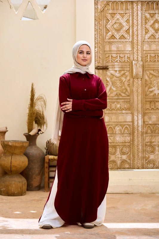Longline Linen Shirt Tunic