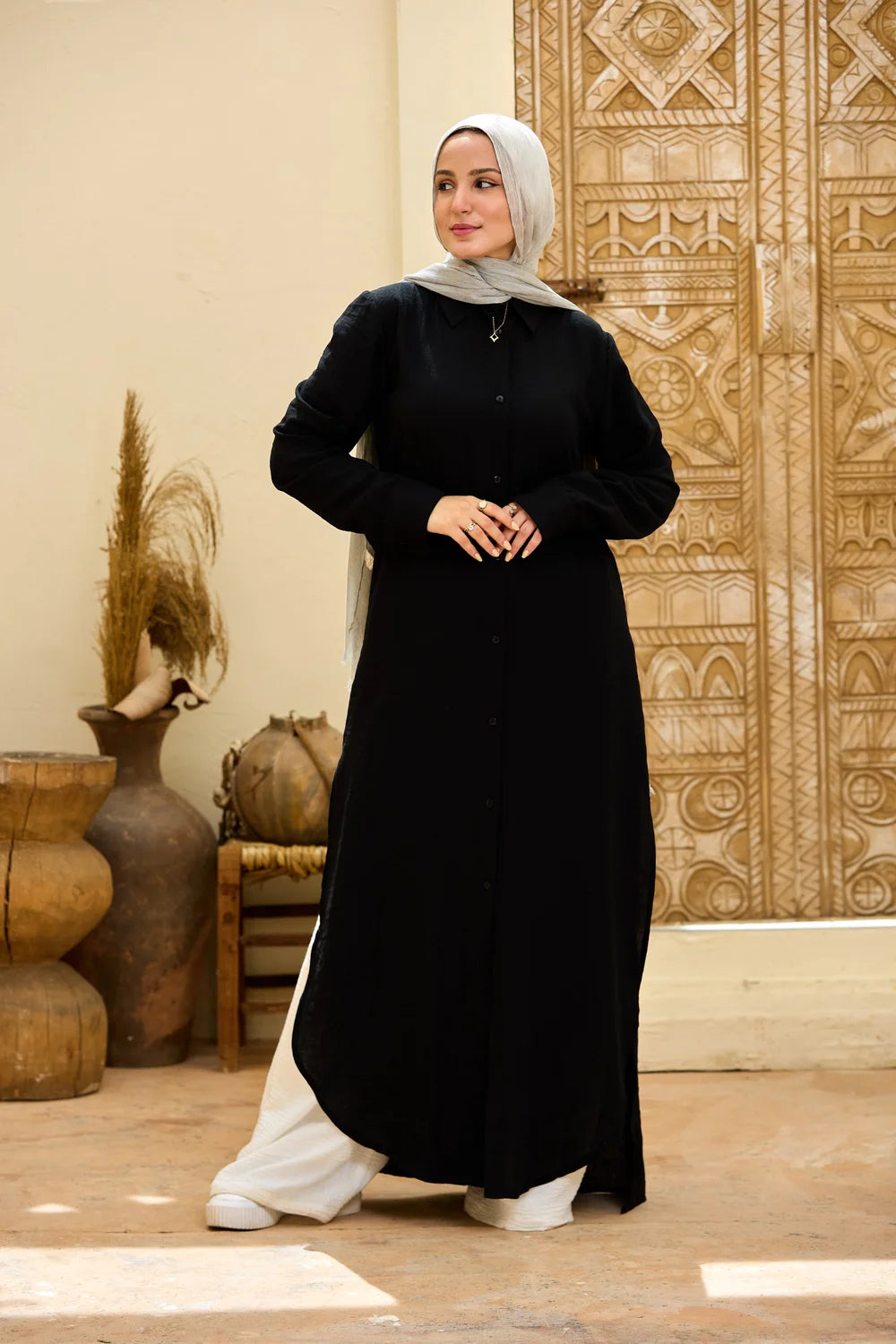 Longline Linen Shirt Tunic