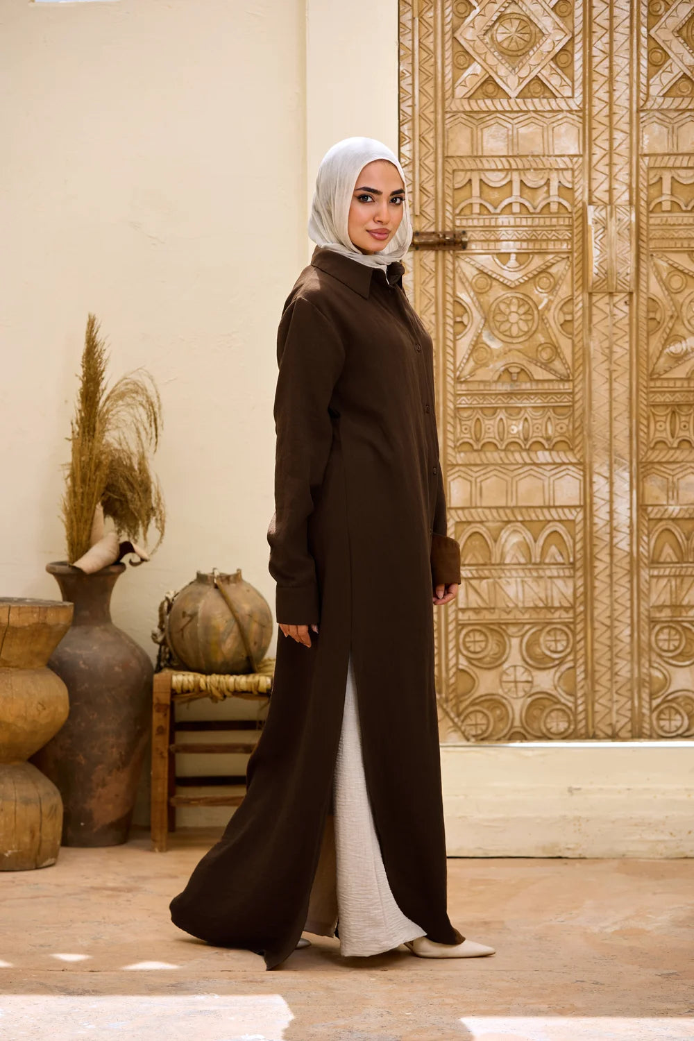Longline Linen Shirt Tunic