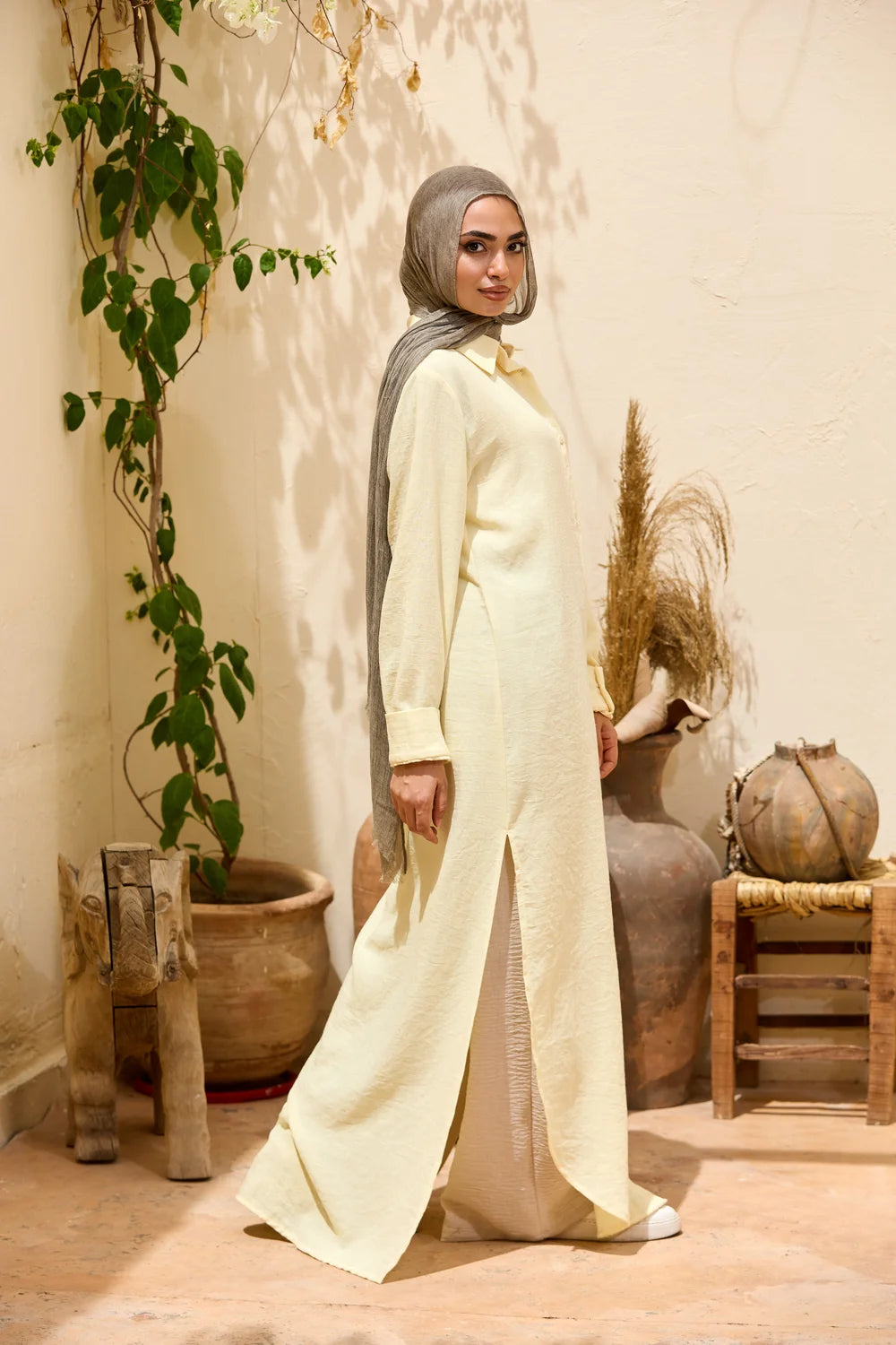 Longline Linen Shirt Tunic