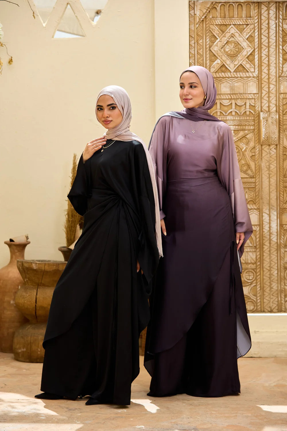 Ombre Satin Ruched Top & Trousers Set