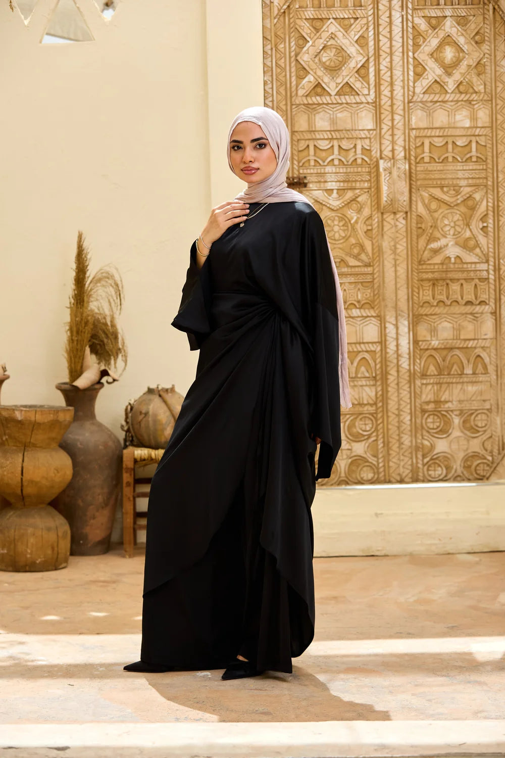 Ombre Satin Ruched Top & Trousers Set