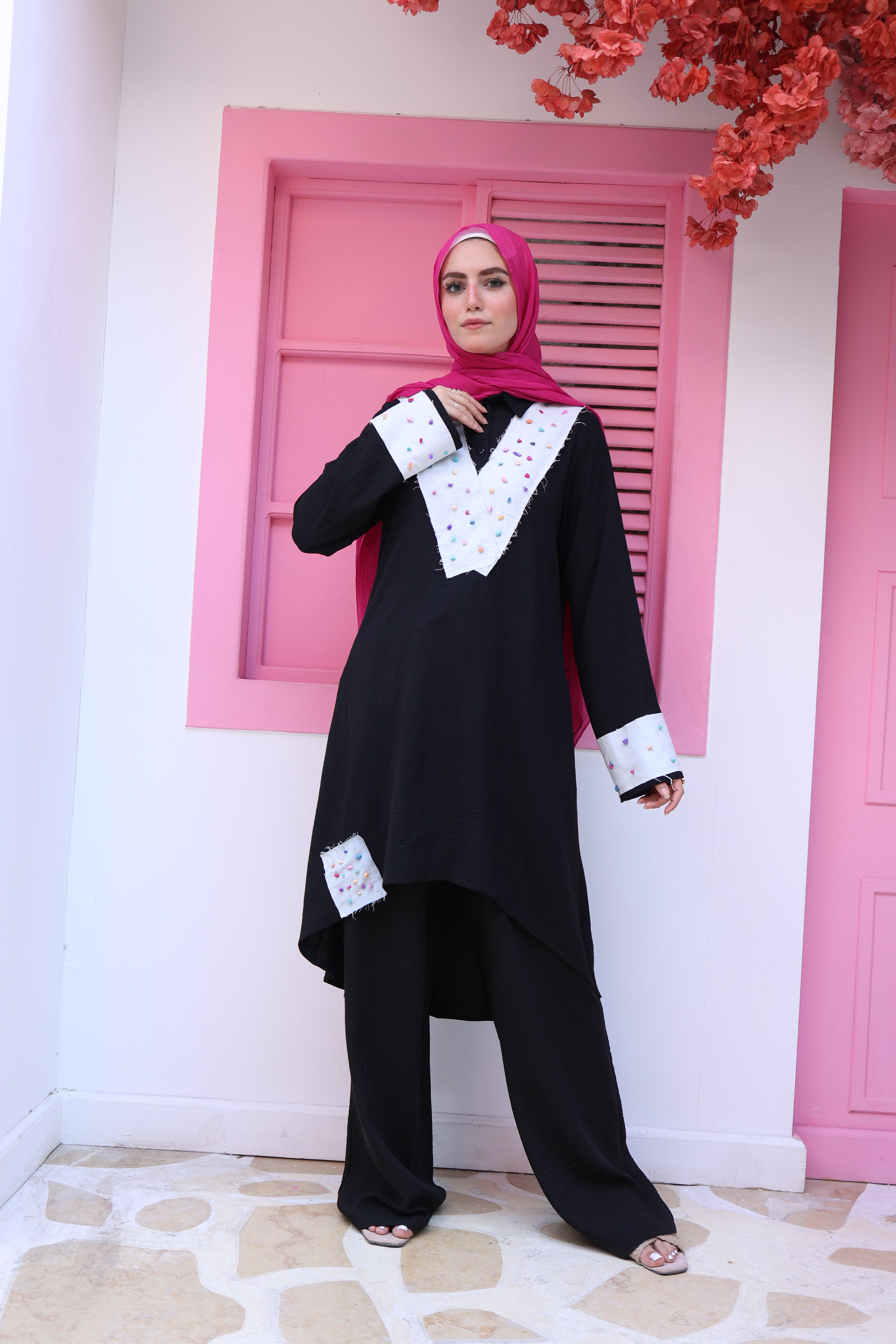Crinkel top in jeans