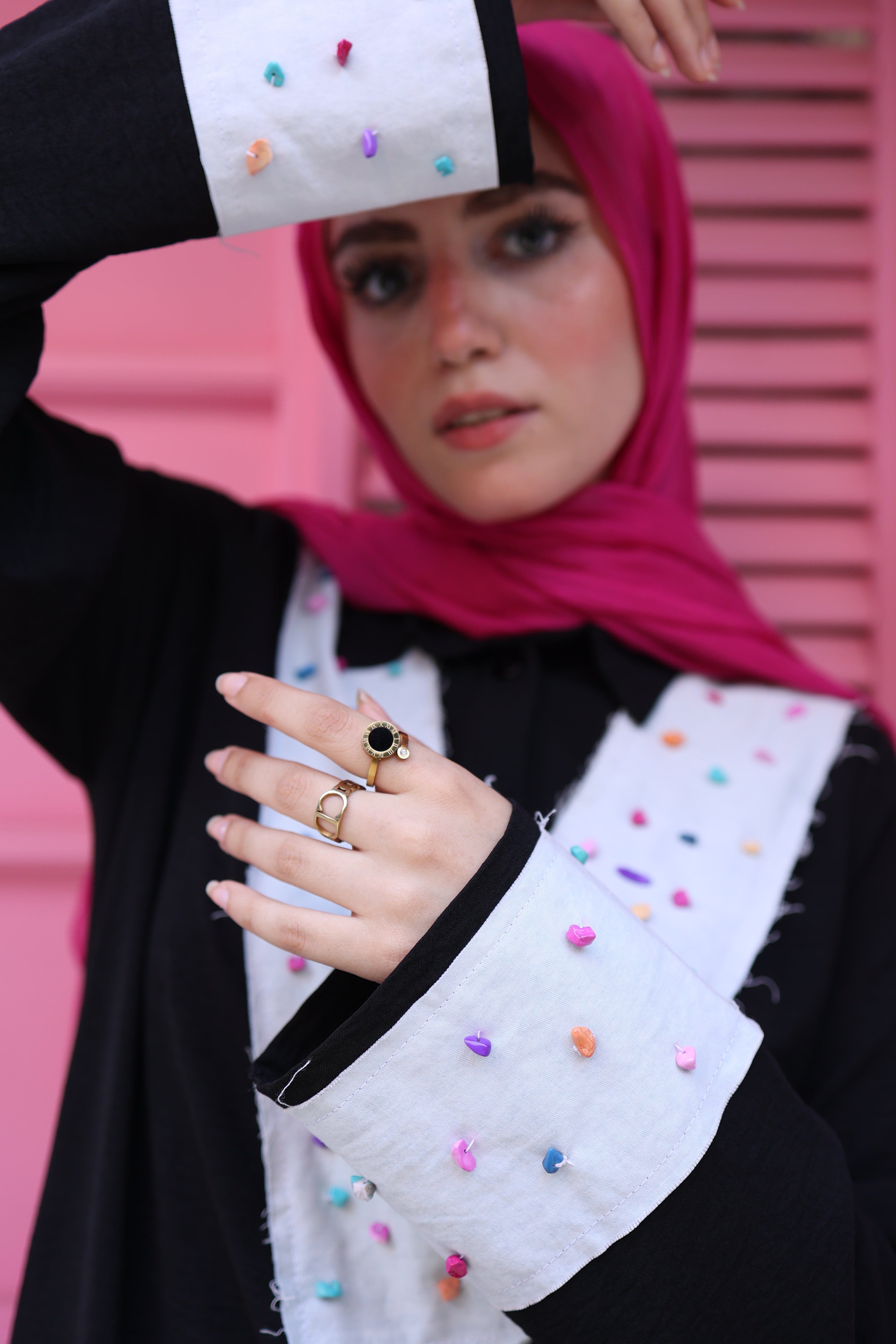 Crinkel top in jeans