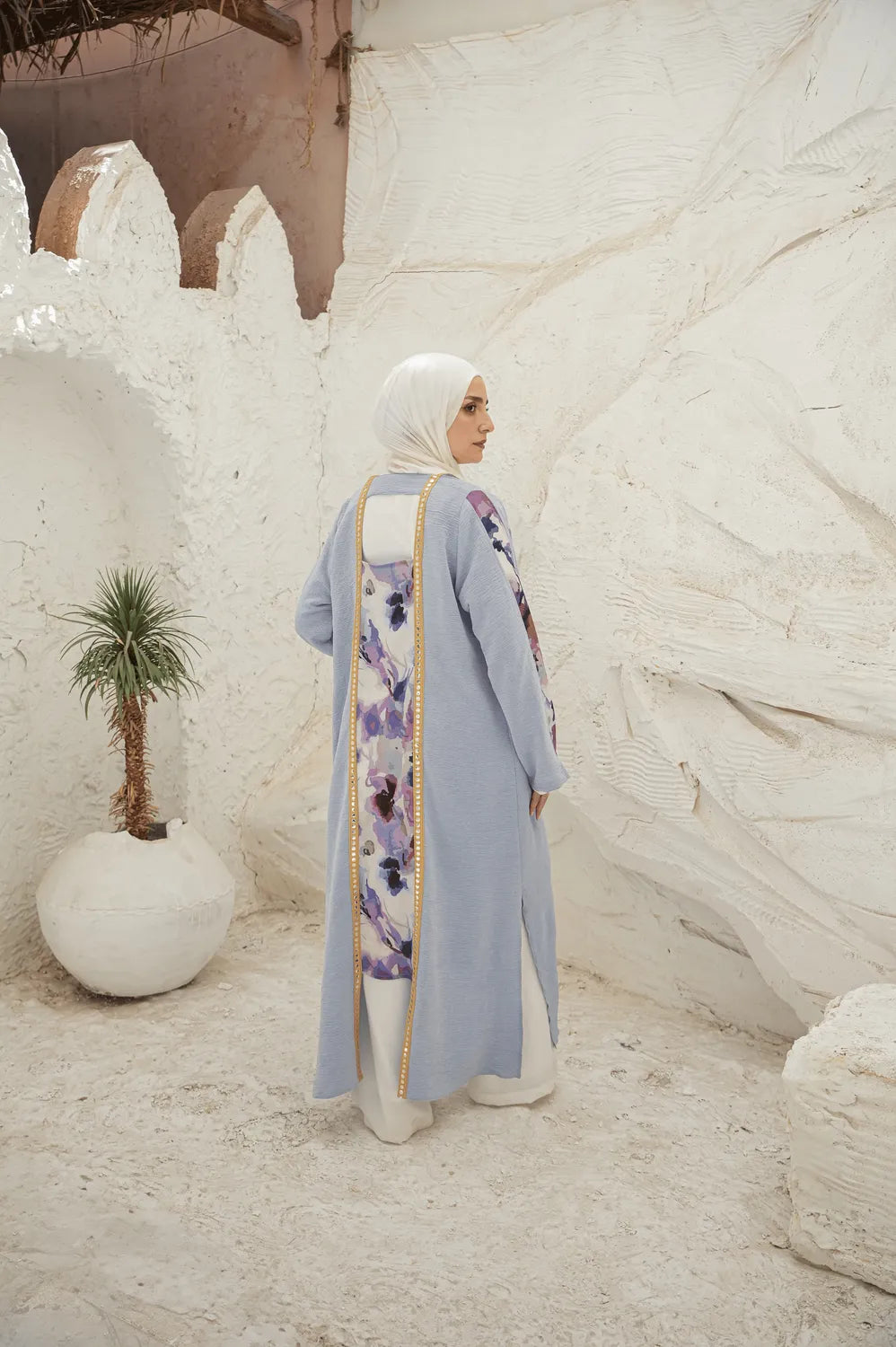 Printed & plain Cardigan