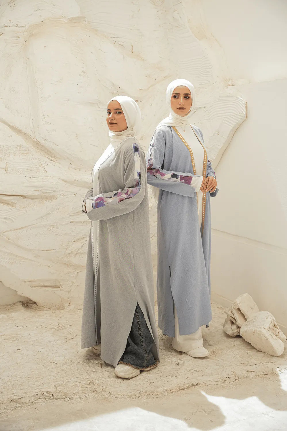 Printed & plain Cardigan