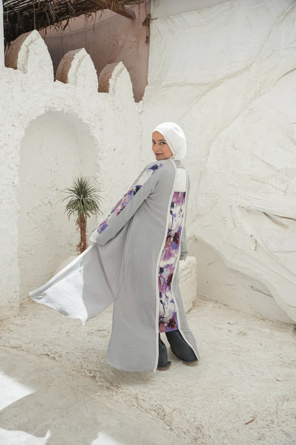 Printed & plain Cardigan